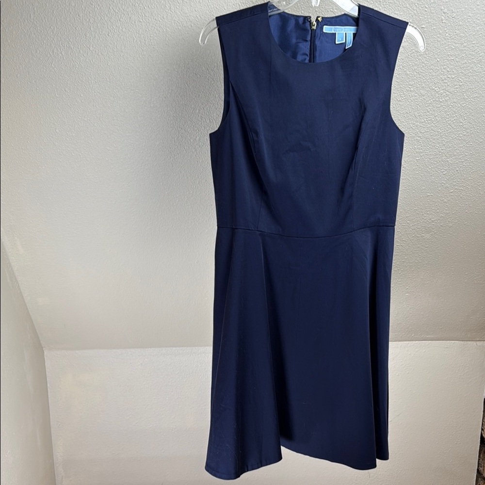 Draper James Navy Blue Sleeveless Fit and Flair Dress